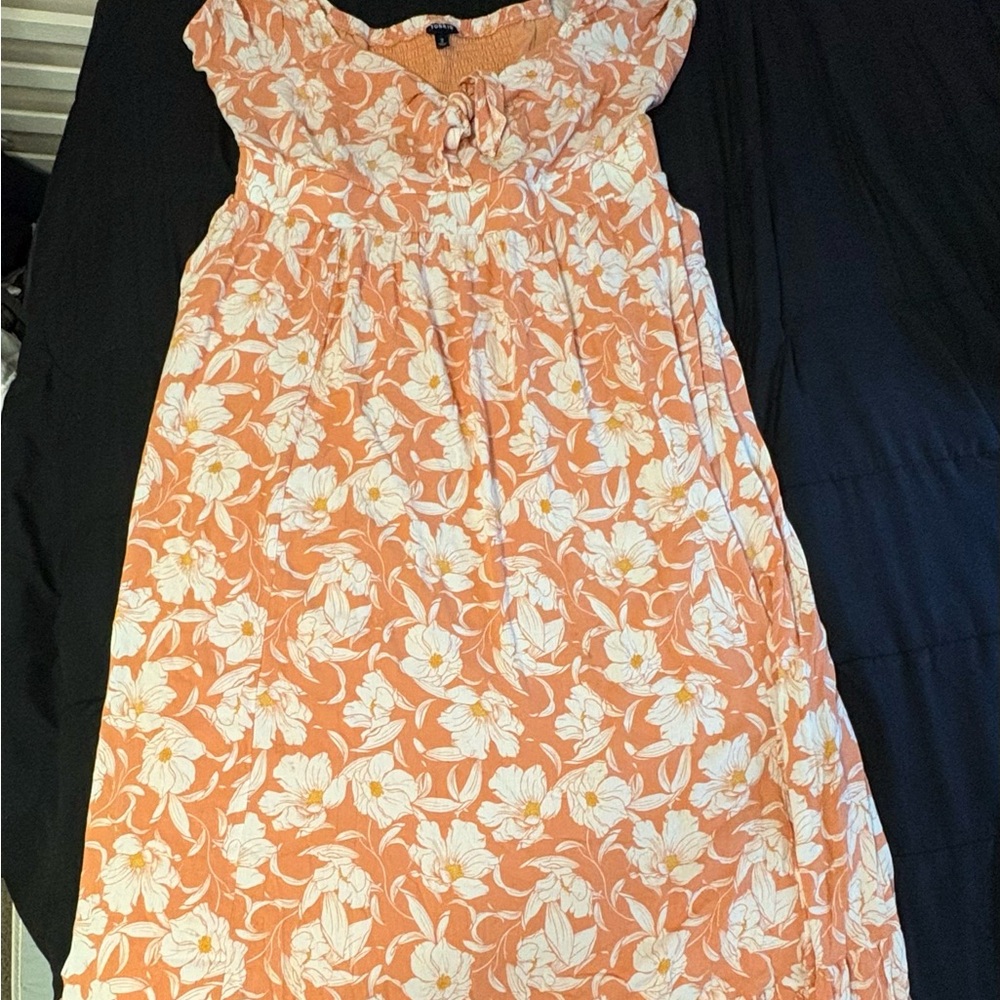 Torrid Floral Orange and White Dress